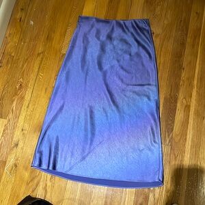 Aqua Satin Effect Midi/Maxi Skirt- Purple (S)